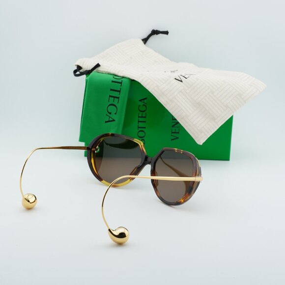 Bottega Veneta BV1436S 002 Square Sunglasses - Havana Gold/Brown main image 7